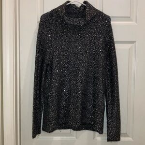 J McLaughlin Sparkle Knit Sweater Alpaca and Merino Wool Blend Size Large